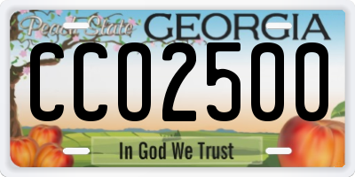 GA license plate CCO2500
