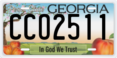 GA license plate CCO2511