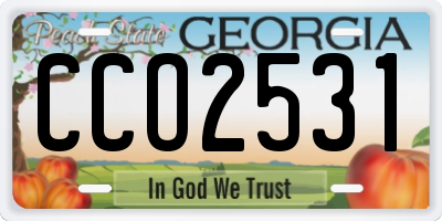 GA license plate CCO2531