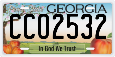 GA license plate CCO2532