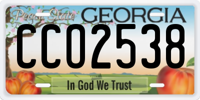 GA license plate CCO2538