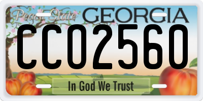 GA license plate CCO2560