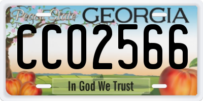 GA license plate CCO2566