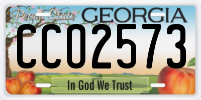 GA license plate CCO2573