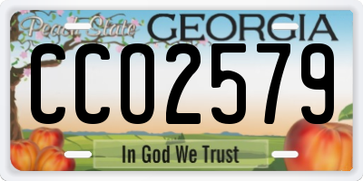 GA license plate CCO2579