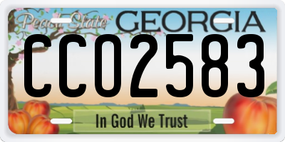 GA license plate CCO2583