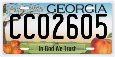 GA license plate CCO2605