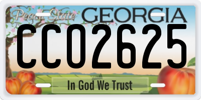 GA license plate CCO2625
