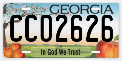 GA license plate CCO2626