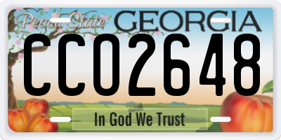 GA license plate CCO2648