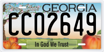 GA license plate CCO2649