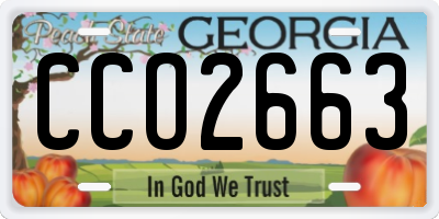 GA license plate CCO2663
