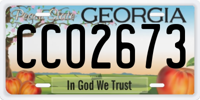 GA license plate CCO2673