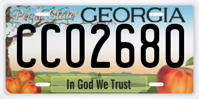 GA license plate CCO2680