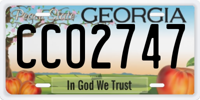 GA license plate CCO2747