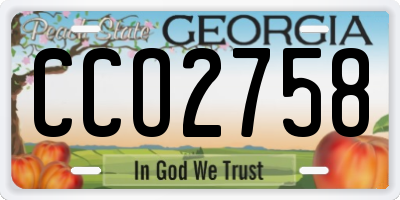 GA license plate CCO2758
