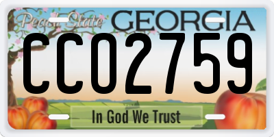 GA license plate CCO2759