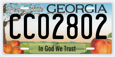 GA license plate CCO2802