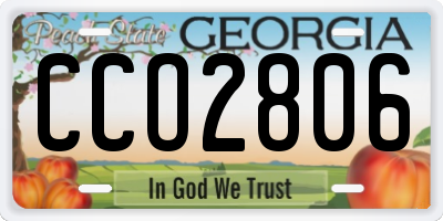 GA license plate CCO2806