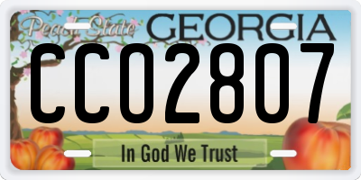 GA license plate CCO2807