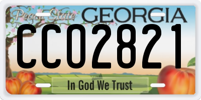GA license plate CCO2821