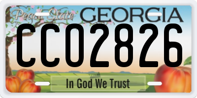 GA license plate CCO2826
