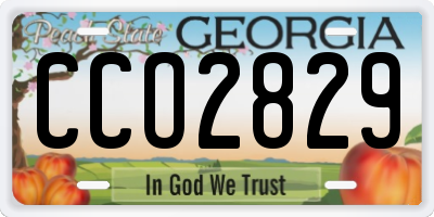 GA license plate CCO2829