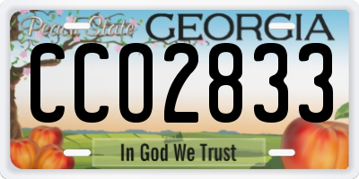 GA license plate CCO2833