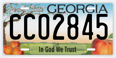 GA license plate CCO2845