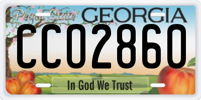GA license plate CCO2860