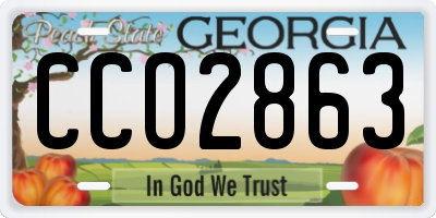 GA license plate CCO2863