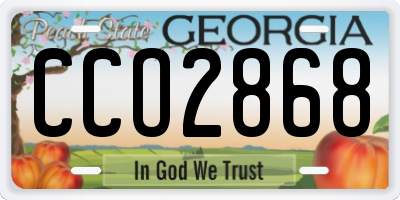 GA license plate CCO2868