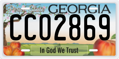 GA license plate CCO2869