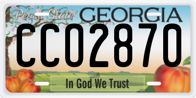 GA license plate CCO2870