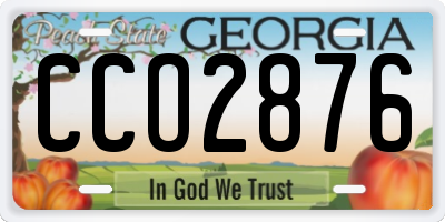 GA license plate CCO2876