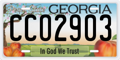 GA license plate CCO2903