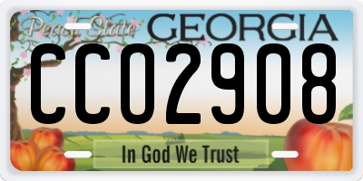 GA license plate CCO2908