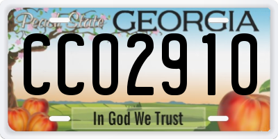 GA license plate CCO2910