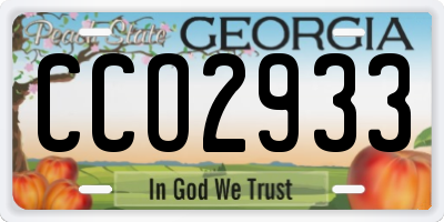 GA license plate CCO2933