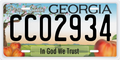 GA license plate CCO2934
