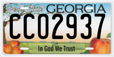 GA license plate CCO2937