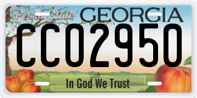 GA license plate CCO2950