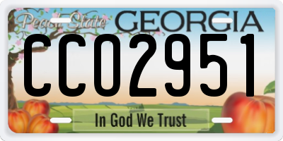 GA license plate CCO2951