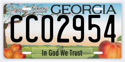 GA license plate CCO2954