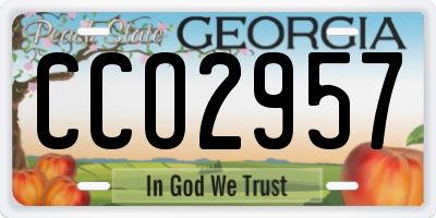 GA license plate CCO2957