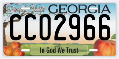 GA license plate CCO2966