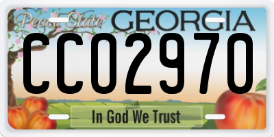 GA license plate CCO2970