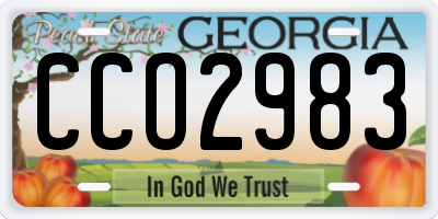 GA license plate CCO2983