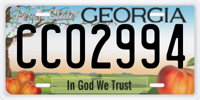GA license plate CCO2994