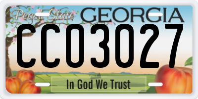 GA license plate CCO3027